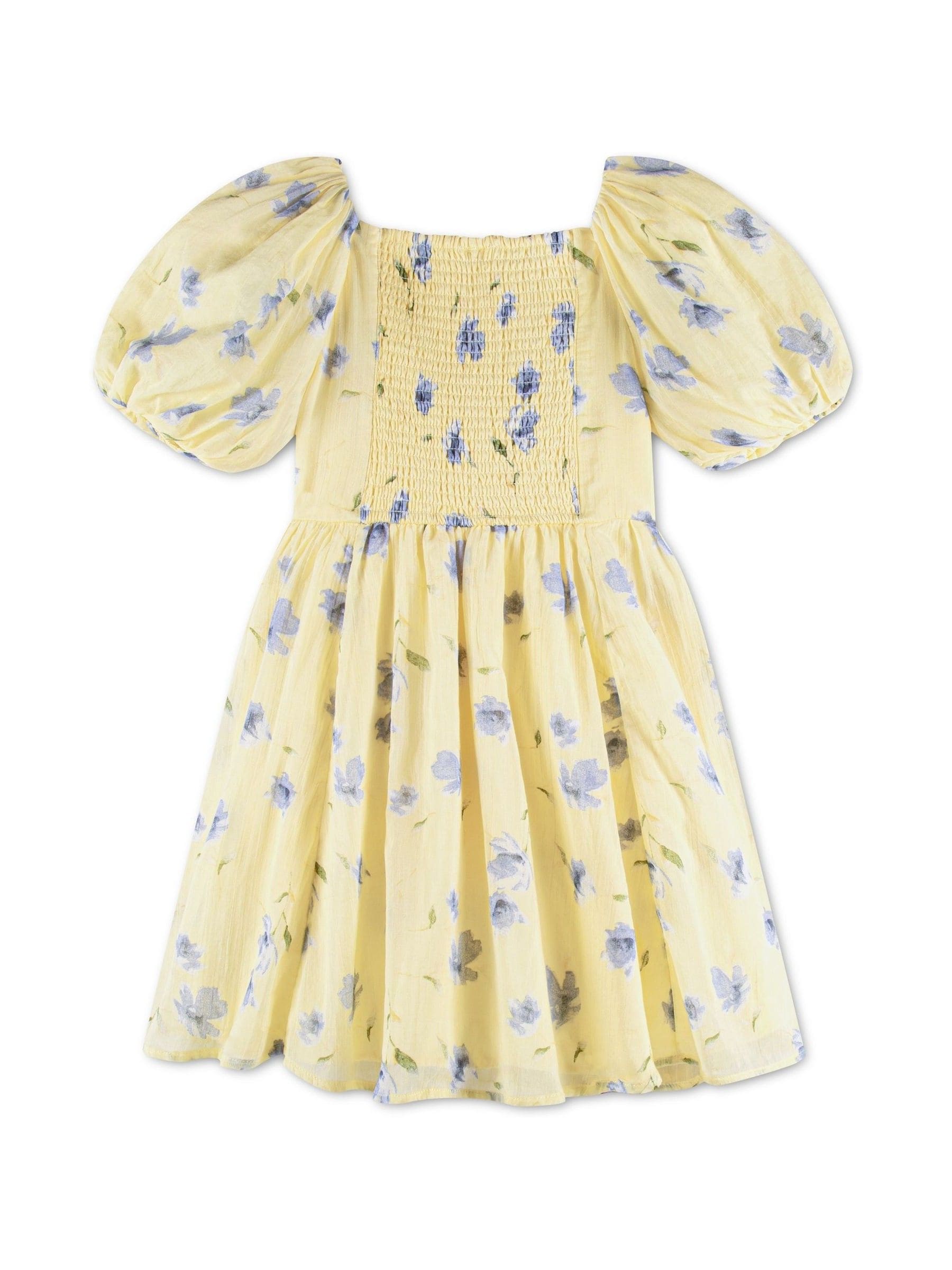 Abercrombie & Fitch Yellow Emerson Gauze Puff Sleeve Dress image 2