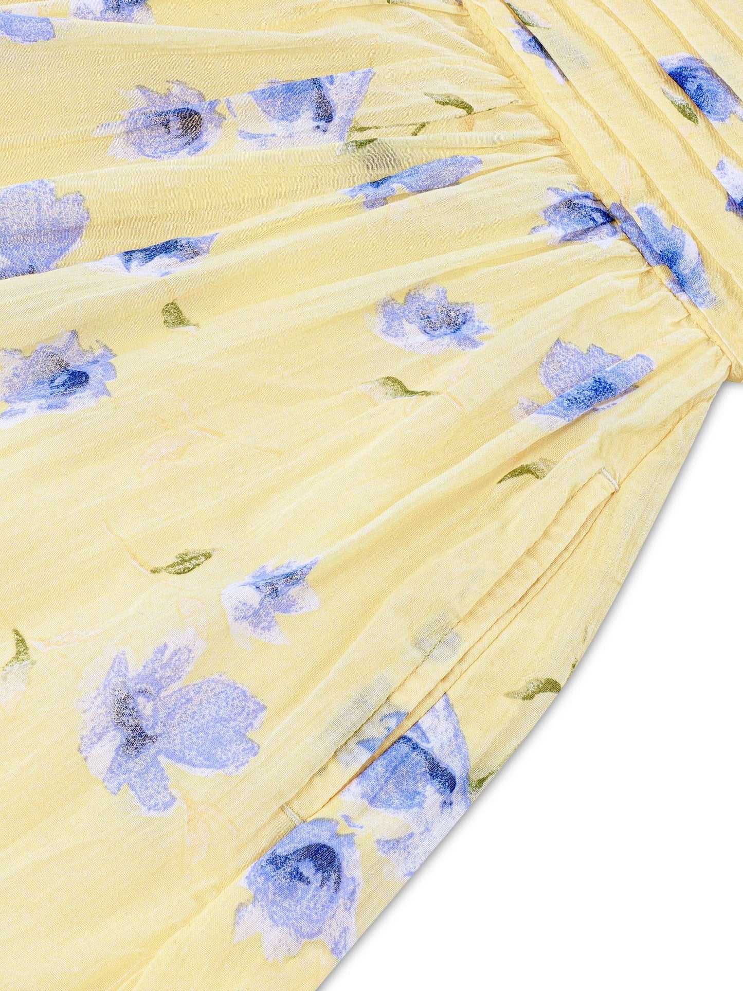 Abercrombie & Fitch Yellow Emerson Gauze Puff Sleeve Dress image 3