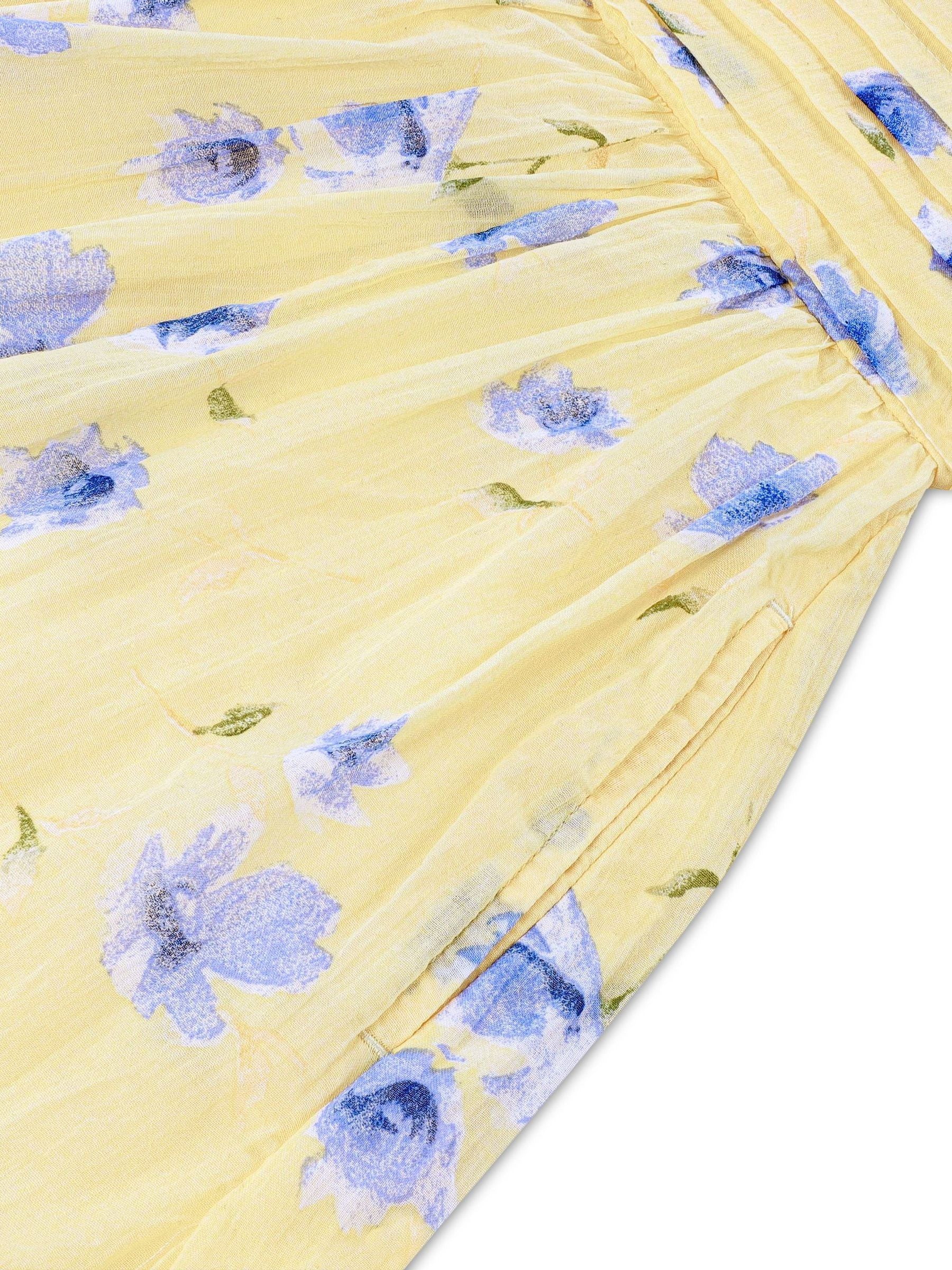 Abercrombie & Fitch Yellow Emerson Gauze Puff Sleeve Dress image 3