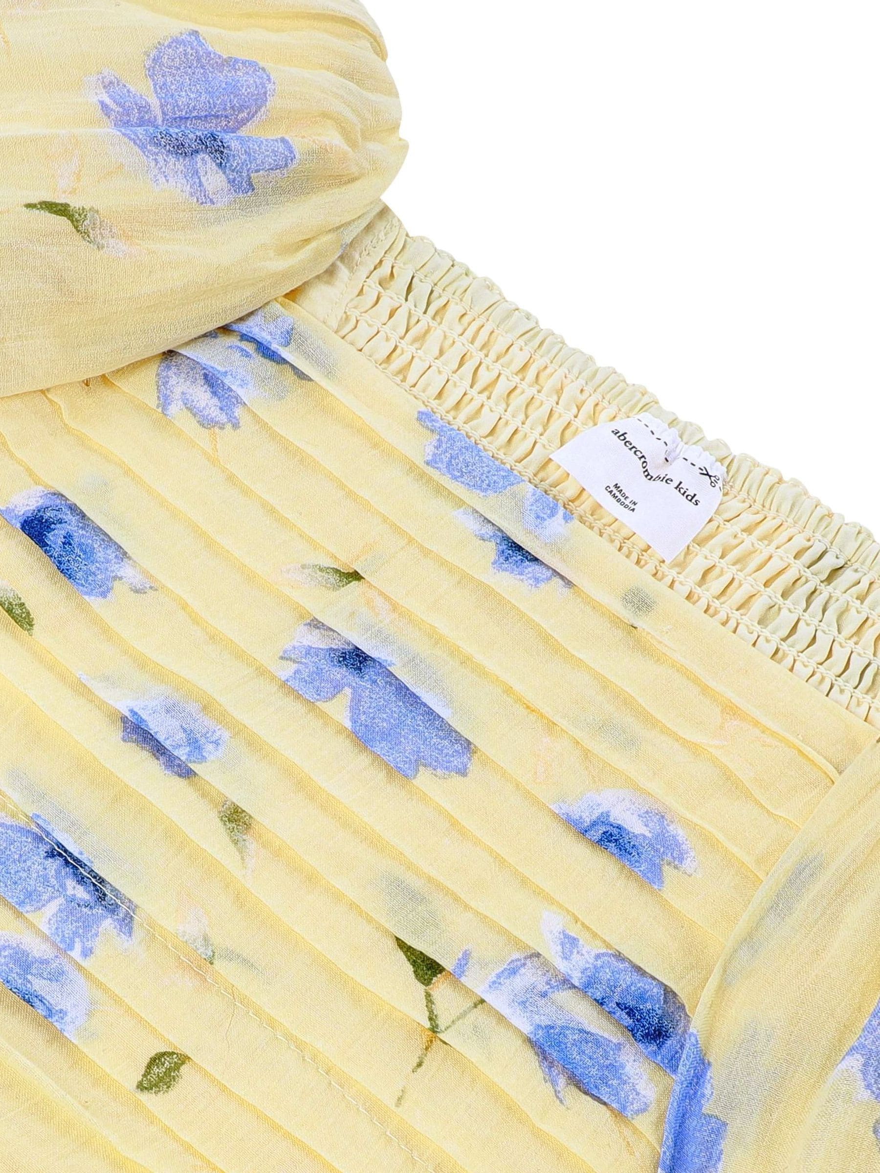 Abercrombie & Fitch Yellow Emerson Gauze Puff Sleeve Dress image 4
