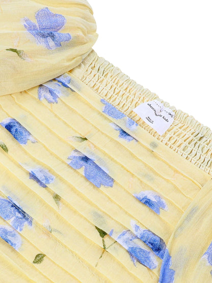 Abercrombie & Fitch Yellow Emerson Gauze Puff Sleeve Dress image 4