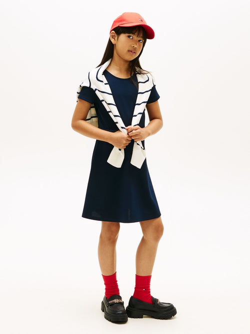 Tommy Hilfiger Blue Essential Short Sleeve Skater Dress image 1