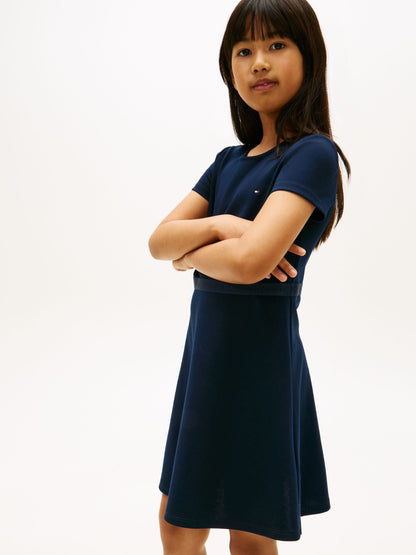 Tommy Hilfiger Blue Essential Short Sleeve Skater Dress image 3