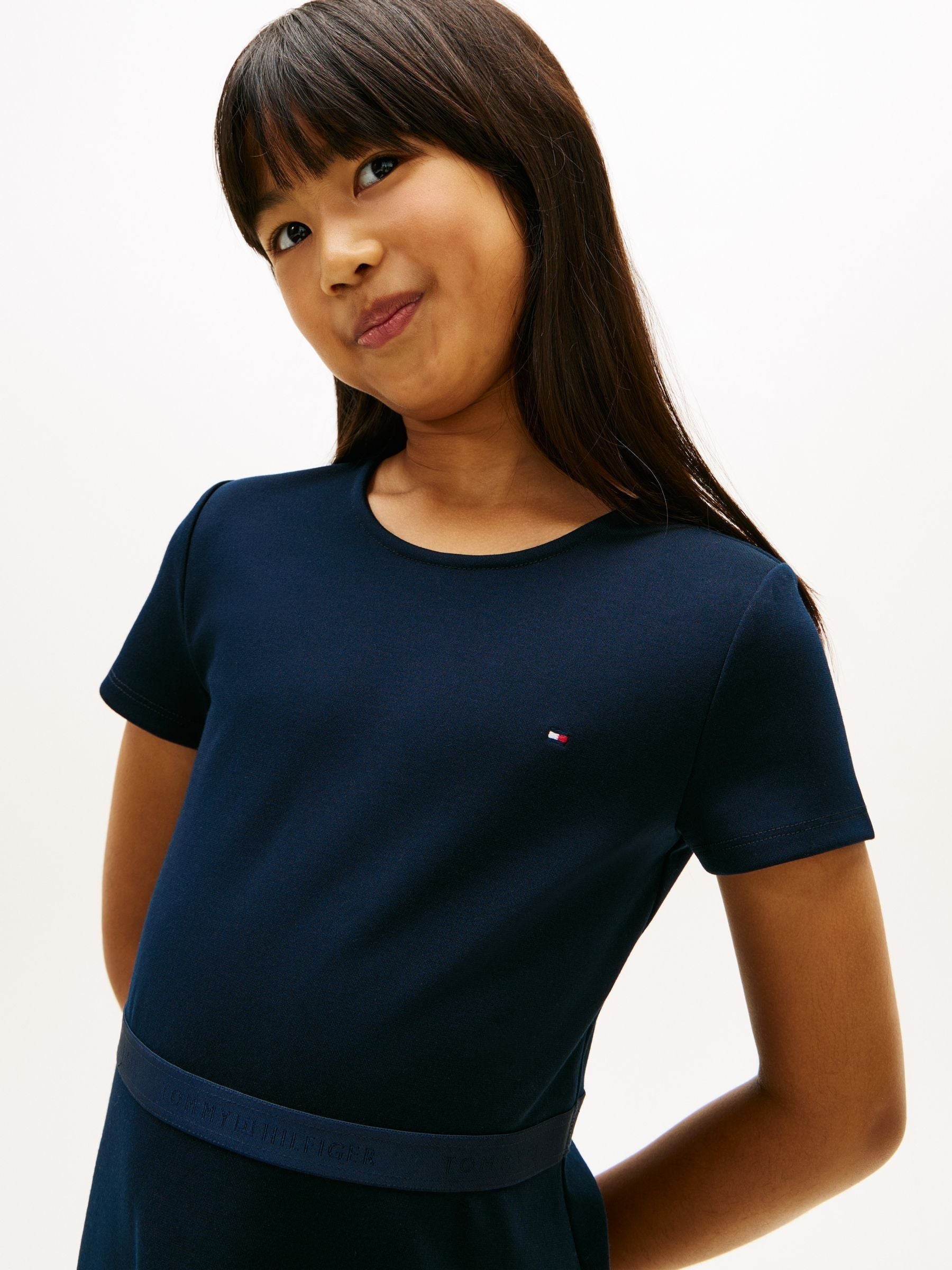 Tommy Hilfiger Blue Essential Short Sleeve Skater Dress image 4