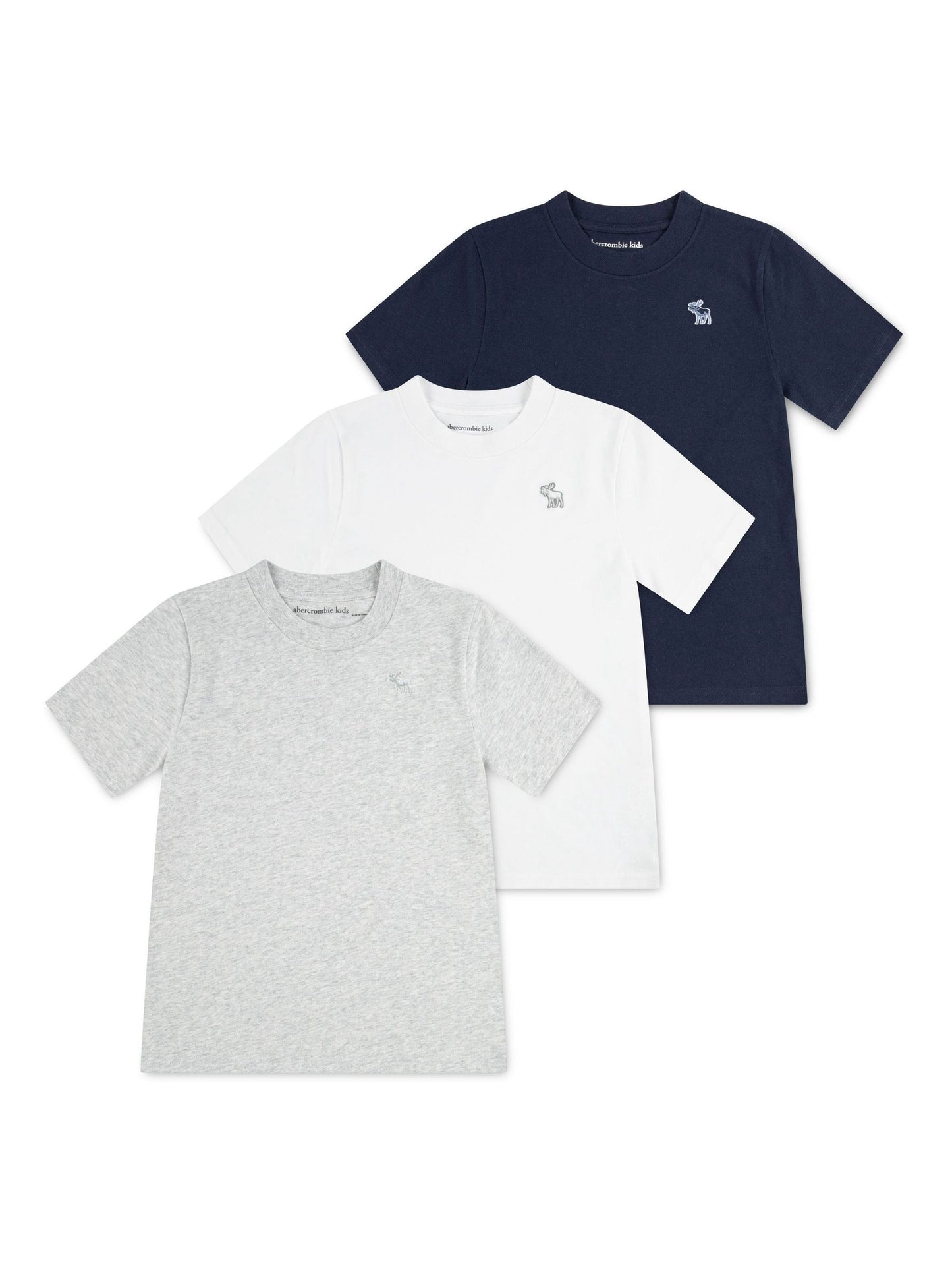 Dsiney Kidz - Abercrombie & Fitch Grey/White/Blue Short Sleeve T-Shirts 3 Pack image 1