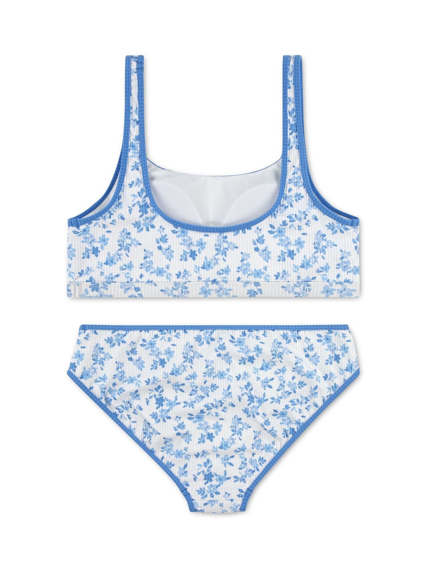 Dsiney Kidz - Abercrombie & Fitch White Floral Print Scoop Neck Bikini image 2