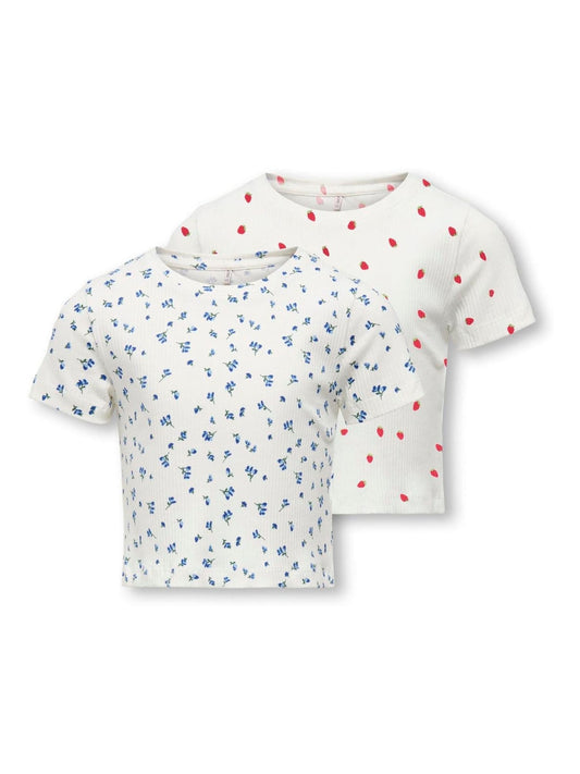 Dsiney Kidz - ONLY KIDS White Printed Short Sleeve T-Shirts 2 Pack image 1