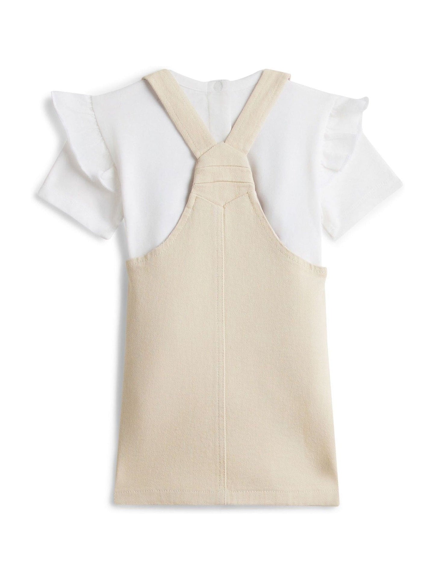 Tommy Hilfiger Natural Essential Dungaree Dress And T-Shirt Set image 2