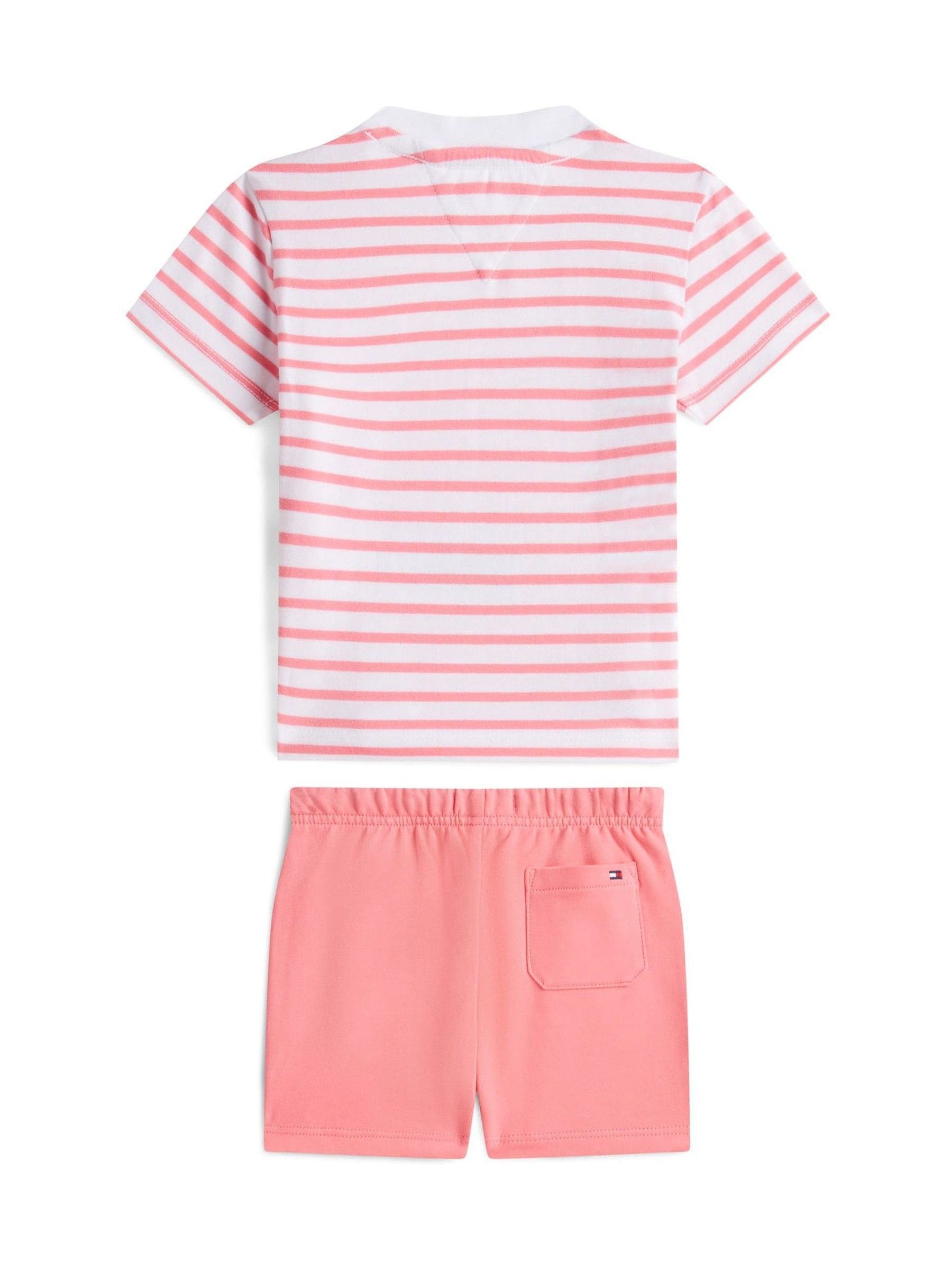 Tommy Hilfiger Pink Essential Stripe T-Shirt And Shorts Set image 2