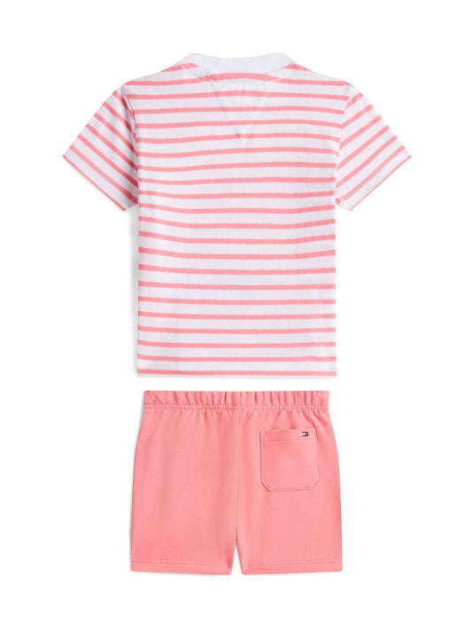 Tommy Hilfiger Pink Essential Stripe T-Shirt And Shorts Set image 2