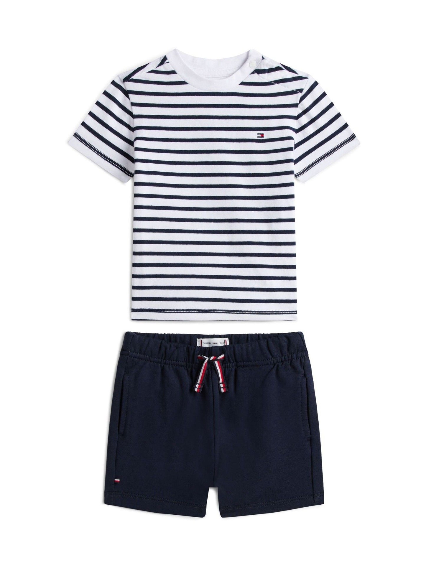 Tommy Hilfiger Blue Essential Stripe T-Shirt And Shorts Set image 1