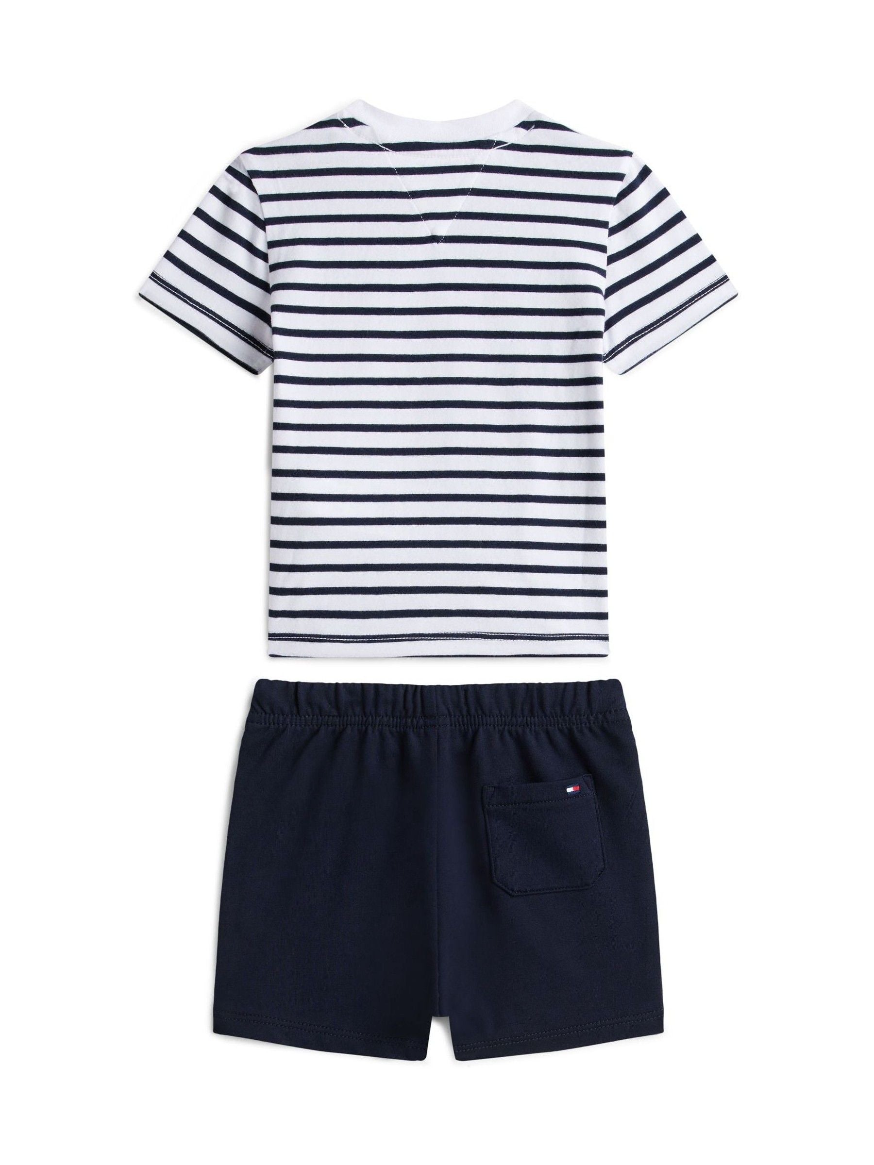 Tommy Hilfiger Blue Essential Stripe T-Shirt And Shorts Set image 2