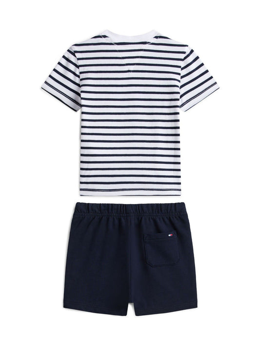 Tommy Hilfiger Blue Essential Stripe T-Shirt And Shorts Set image 2
