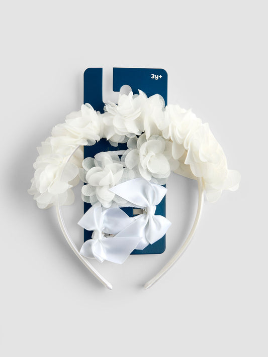 JoJo Maman Bébé Pure White Flower Girl Hair Accessories Set image 1
