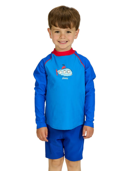 Zoggs Blue Long Sleeve Zip Sun Top image 3