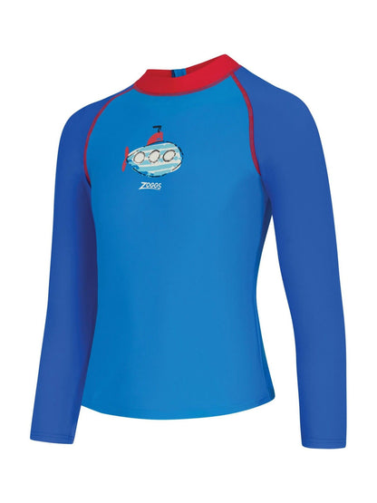 Zoggs Blue Long Sleeve Zip Sun Top image 4