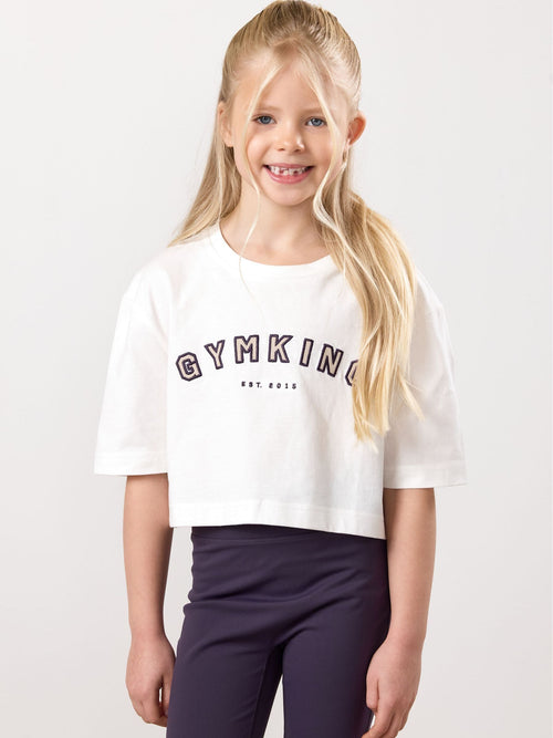 Dsiney Kidz - Gym King White Shadow Cropped T-Shirt image 1