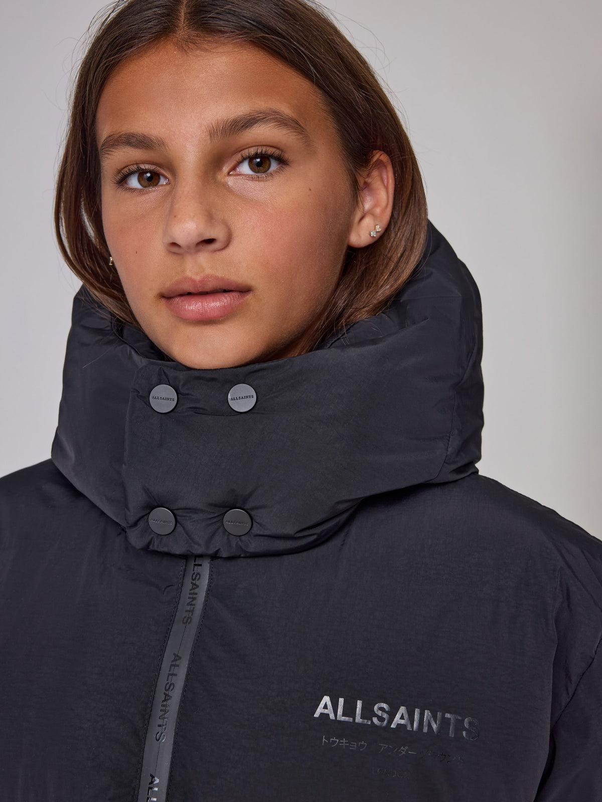 smALLSAINTS Black Longline Underground Logo Padded Coat - image 3