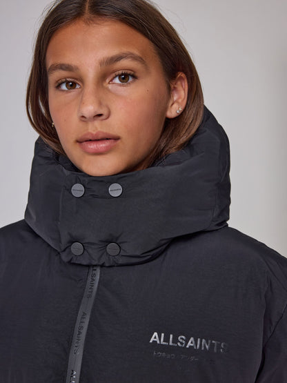 smALLSAINTS Black Longline Underground Logo Padded Coat - image 3