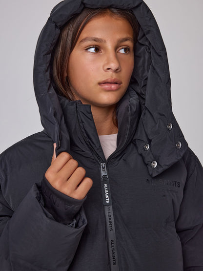 smALLSAINTS Black Longline Underground Logo Padded Coat - image 4