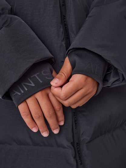 smALLSAINTS Black Longline Underground Logo Padded Coat - image 5