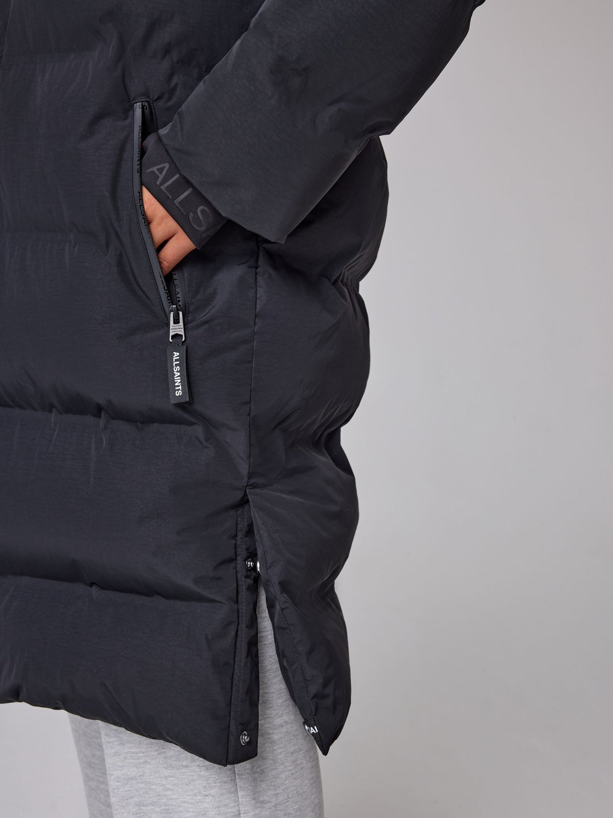 smALLSAINTS Black Longline Underground Logo Padded Coat - image 6
