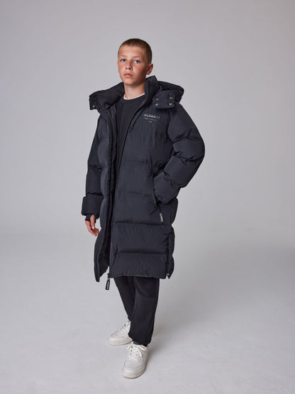 smALLSAINTS Black Longline Underground Logo Padded Coat - image 3