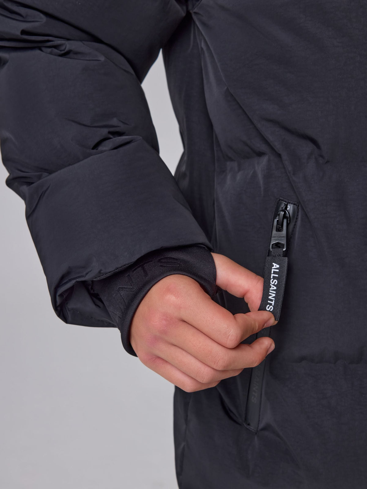 smALLSAINTS Black Longline Underground Logo Padded Coat - image 6