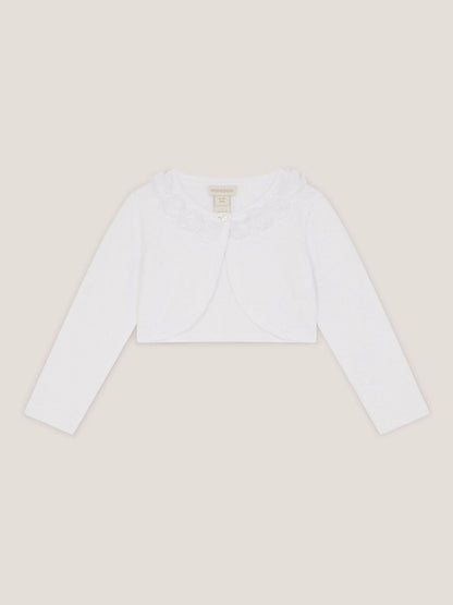 Monsoon White Baby Ottilie Appliqué Rose Cardigan image 1