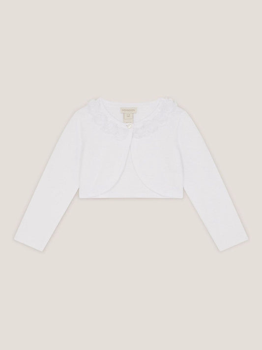Monsoon White Baby Ottilie Appliqué Rose Cardigan image 1