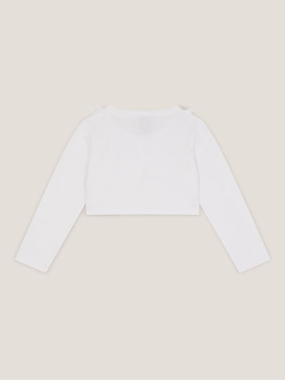 Monsoon White Baby Ottilie Appliqué Rose Cardigan image 2