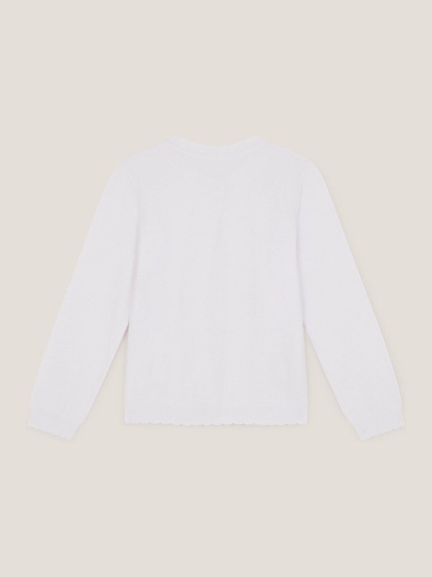 Monsoon White Sparkle Cable Knit Cardigan image 2