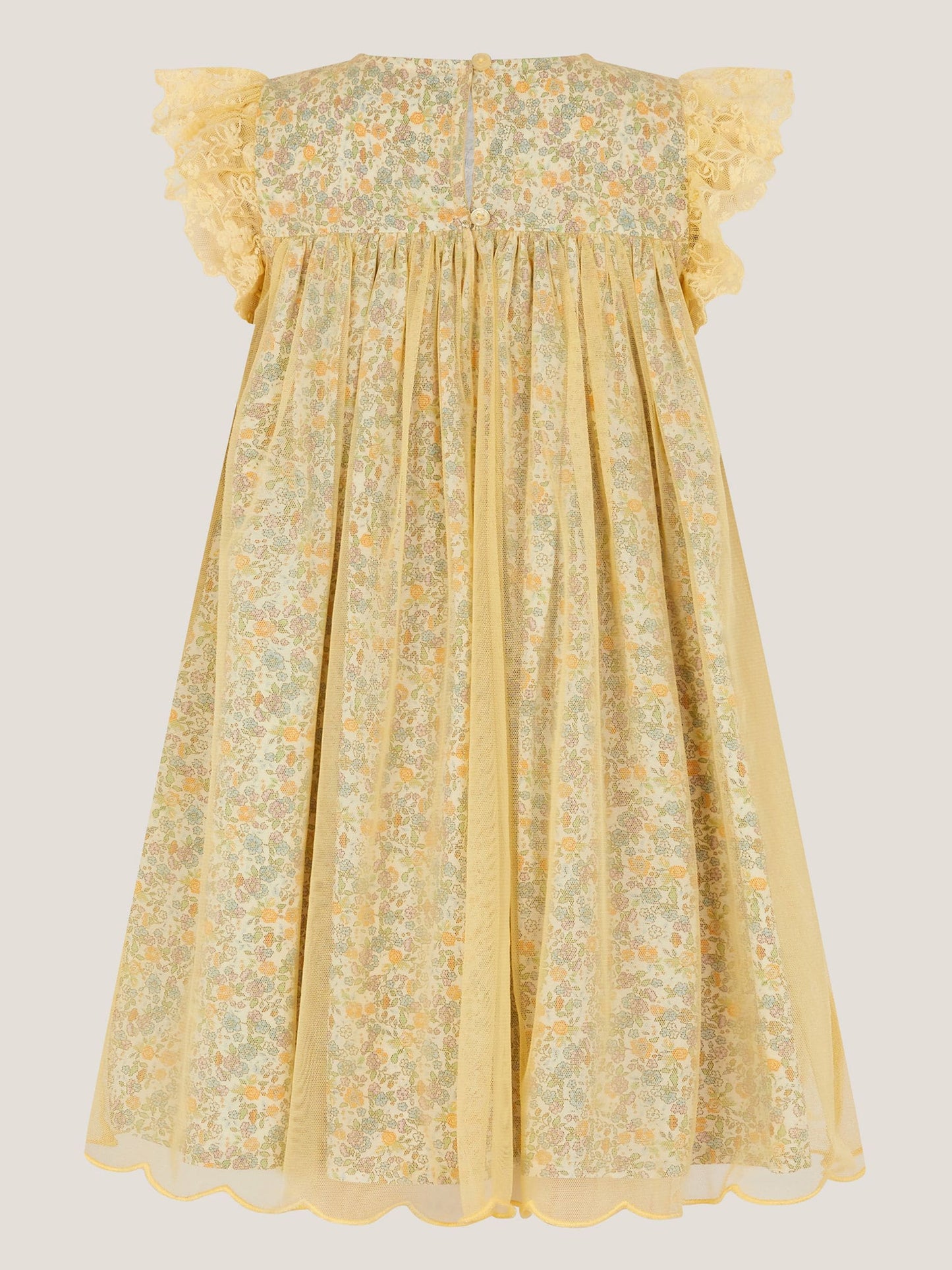 Monsoon Yellow Darcie Ditsy Floral Mesh Dress image 3