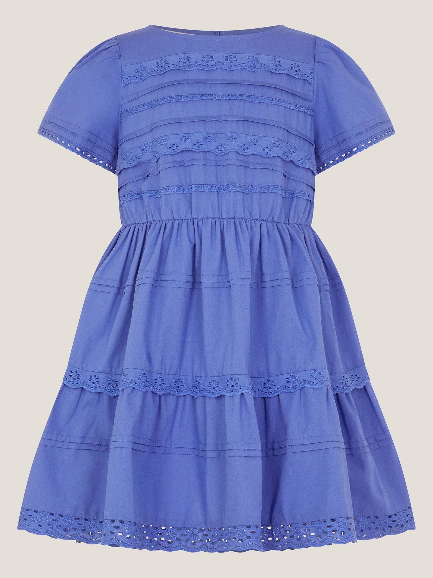 Monsoon Blue Broderie Tiered Dress image 2