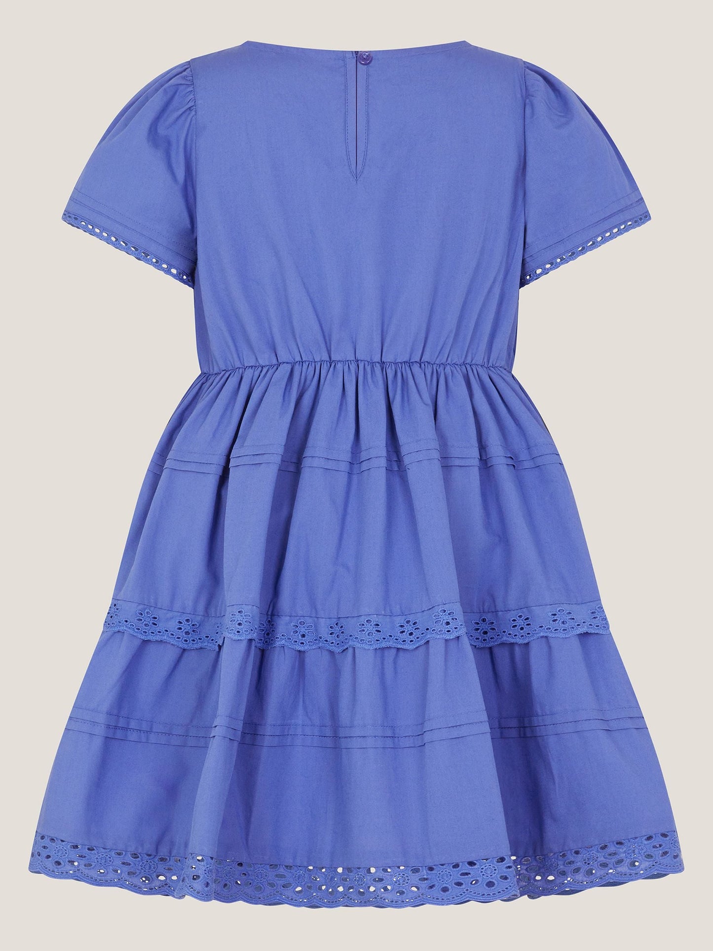 Monsoon Blue Broderie Tiered Dress image 3