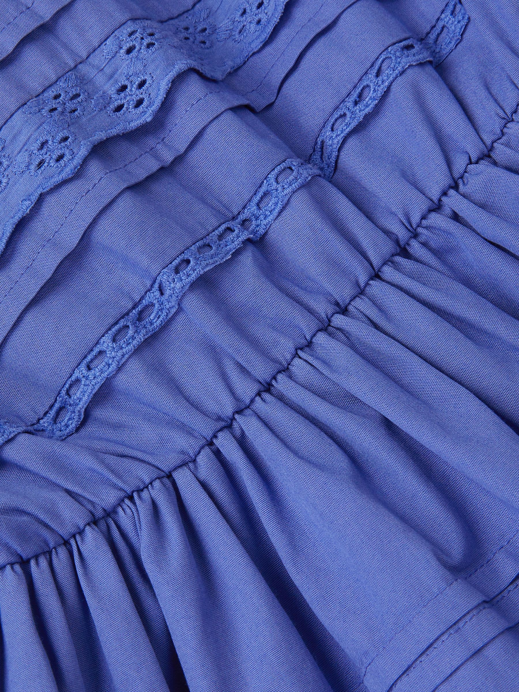 Monsoon Blue Broderie Tiered Dress image 4