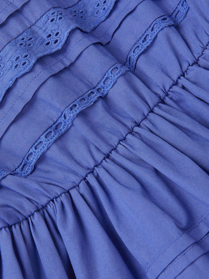 Monsoon Blue Broderie Tiered Dress image 4