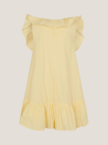 Monsoon Yellow Appliqué Flower Ruffle Dress image 3