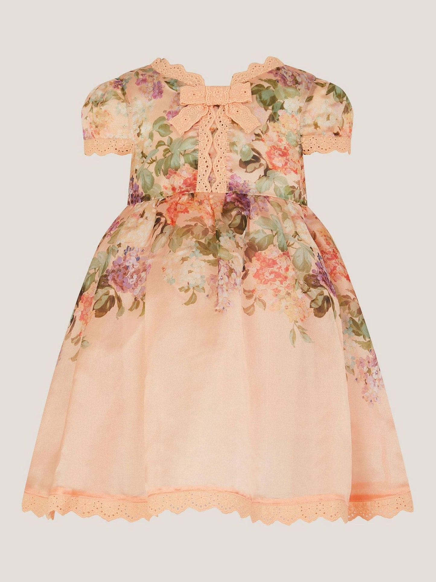 Monsoon Orange Baby Alma Floral Print Lace Dress image 2
