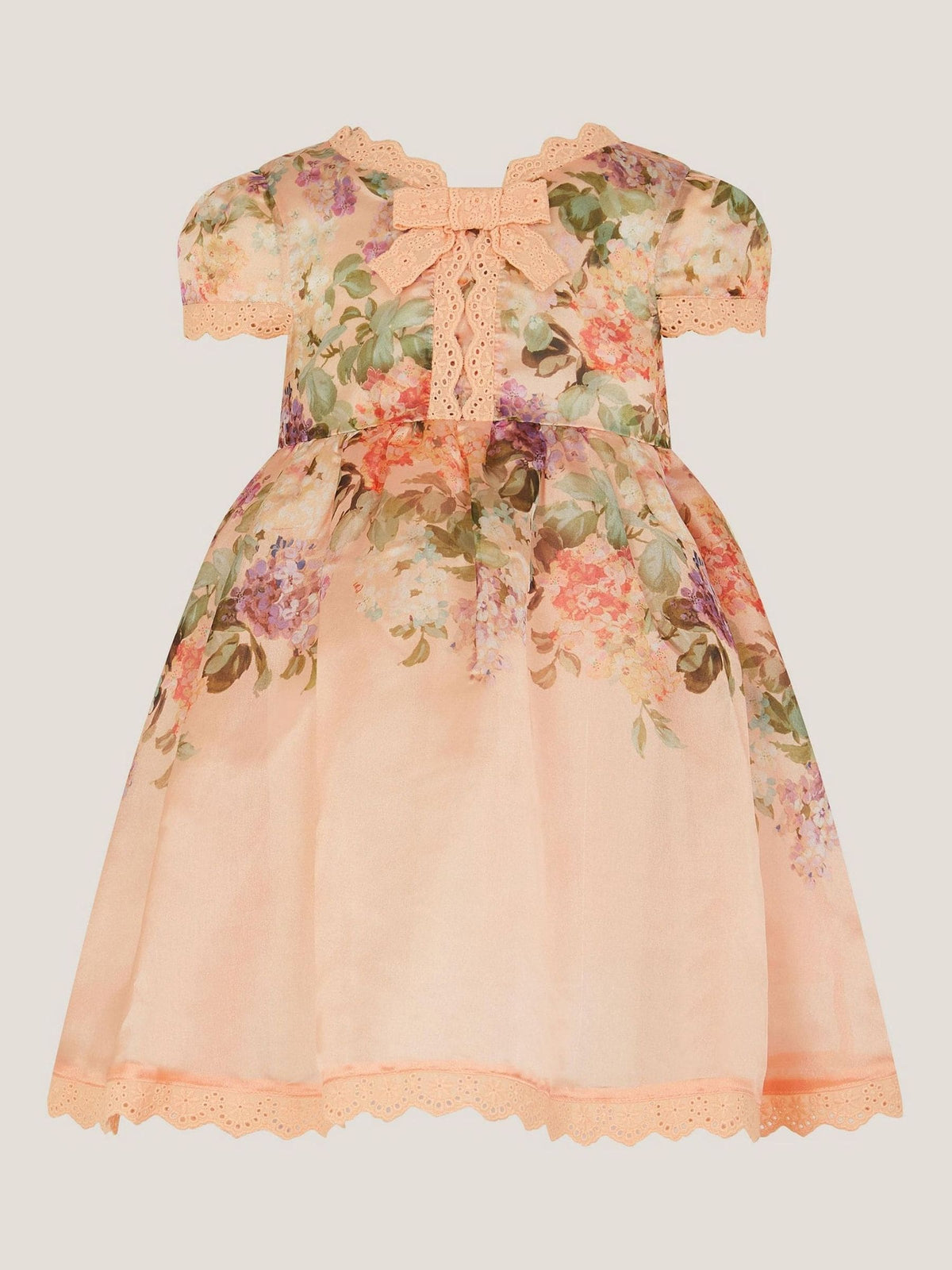 Monsoon Orange Baby Alma Floral Print Lace Dress image 2