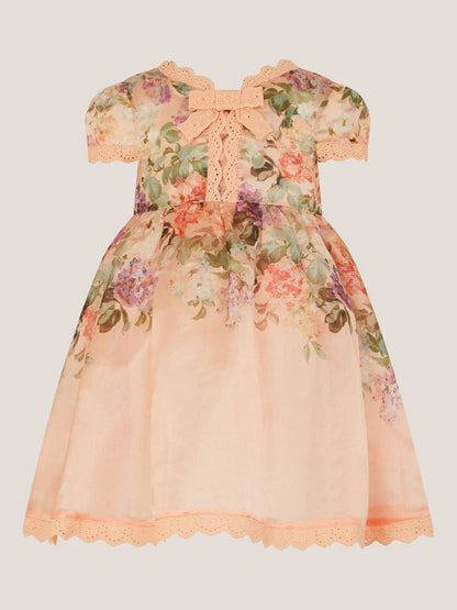 Monsoon Orange Baby Alma Floral Print Lace Dress image 2