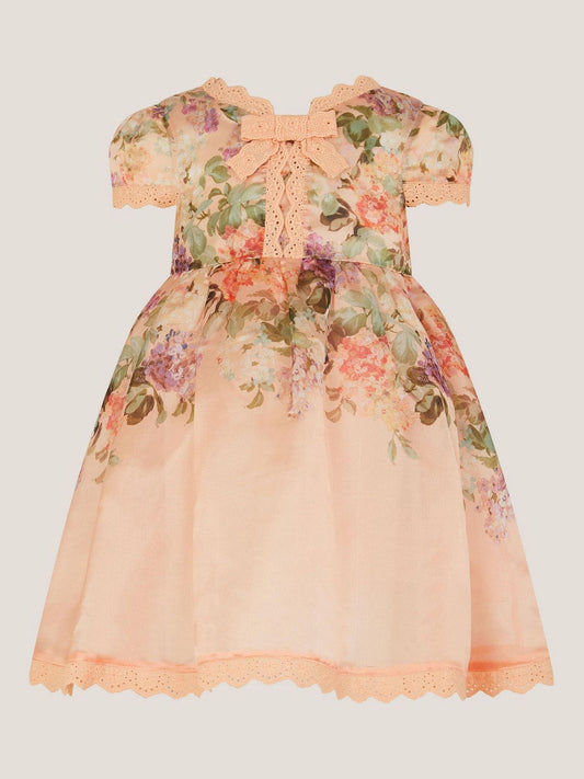 Monsoon Orange Baby Alma Floral Print Lace Dress image 2