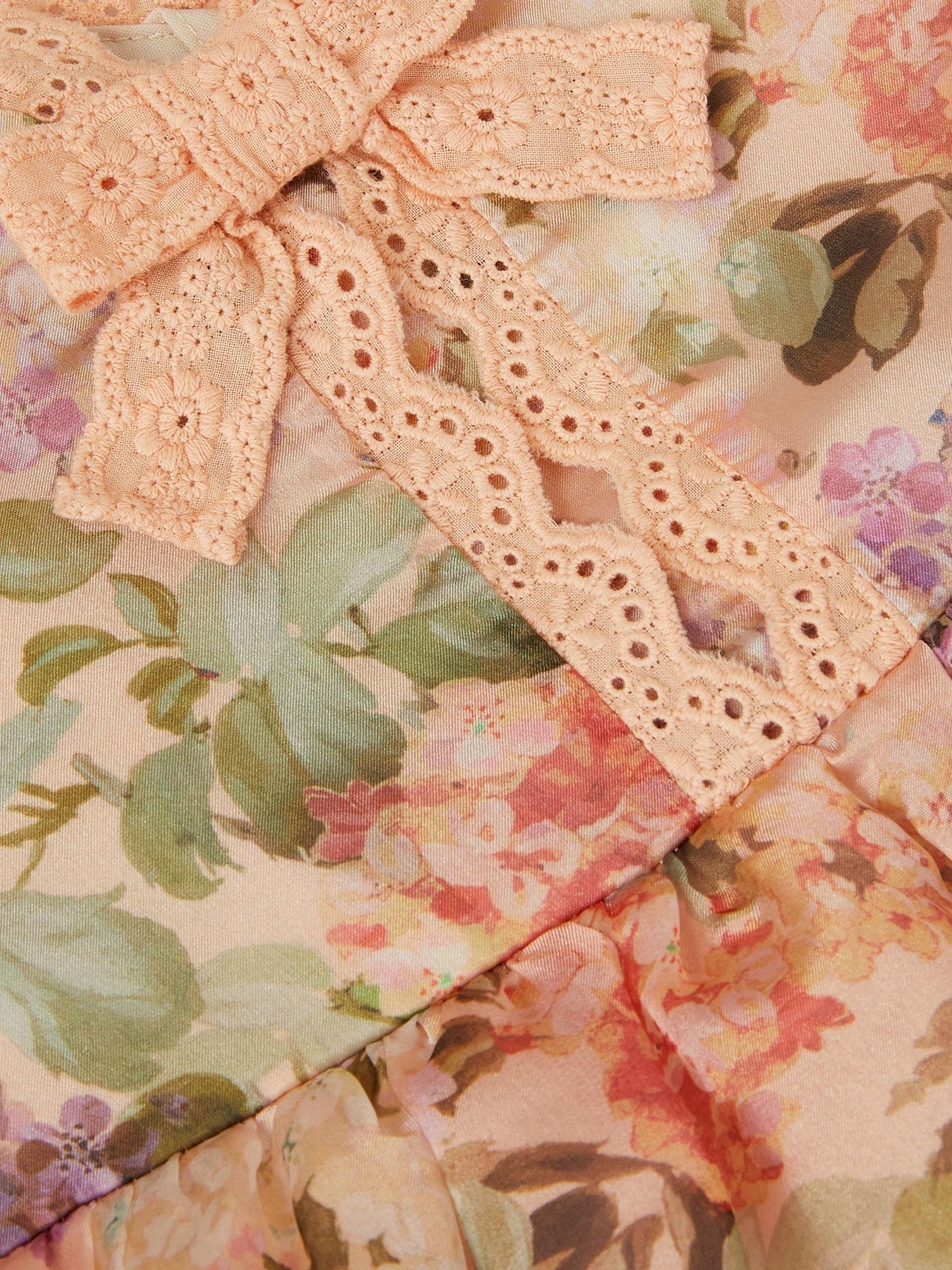 Monsoon Orange Baby Alma Floral Print Lace Dress image 4