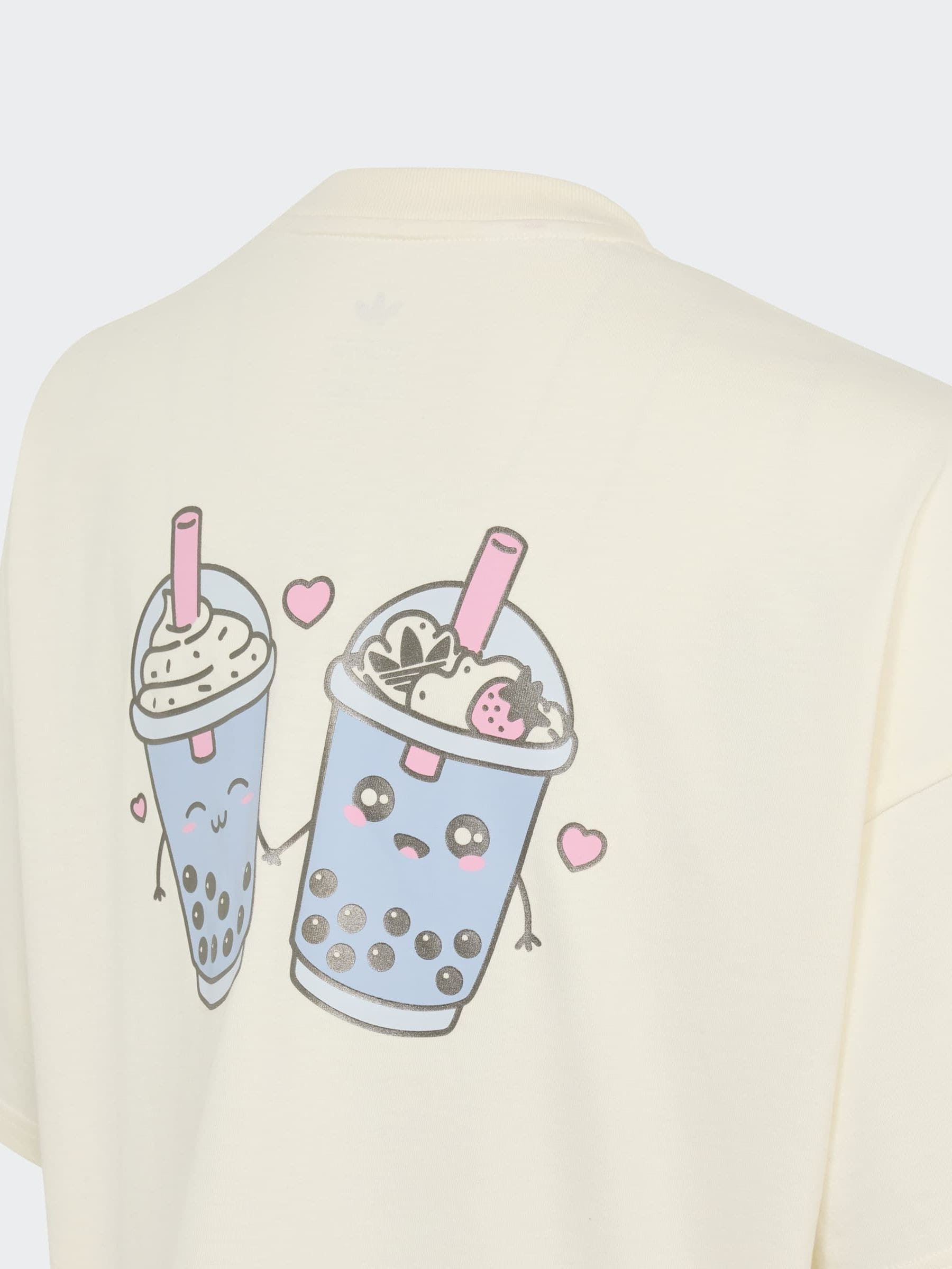 Dsiney Kidz - adidas Originals White Bubble Tea Graphic T-Shirt image 4
