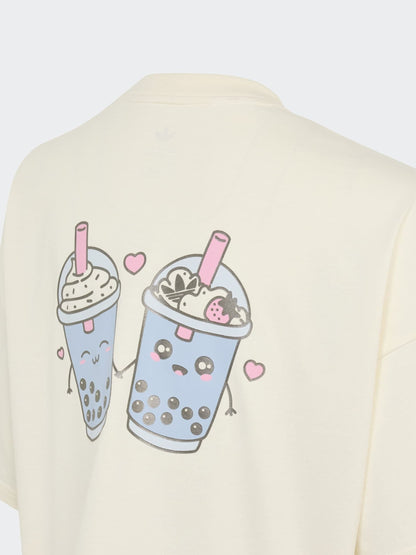 Dsiney Kidz - adidas Originals White Bubble Tea Graphic T-Shirt image 4