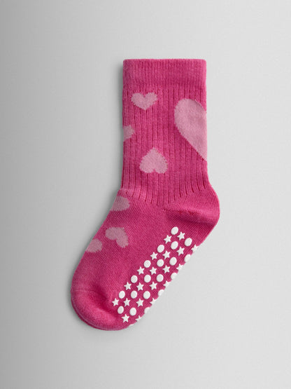 JoJo Maman Bébé Pink 5-Pack Heart Socks image 2