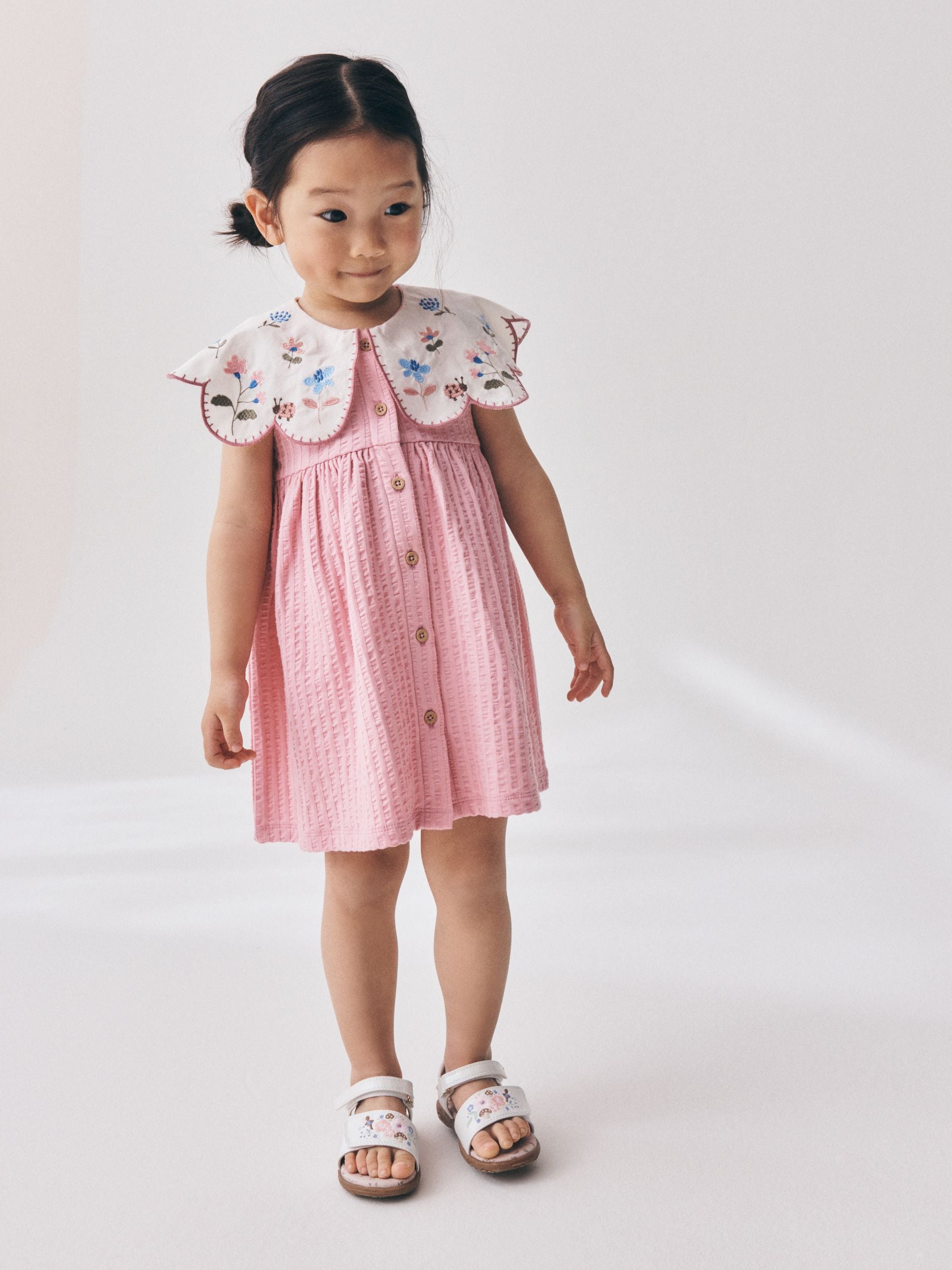 Pink Collared Summer Dress (3mths-7yrs) image 1