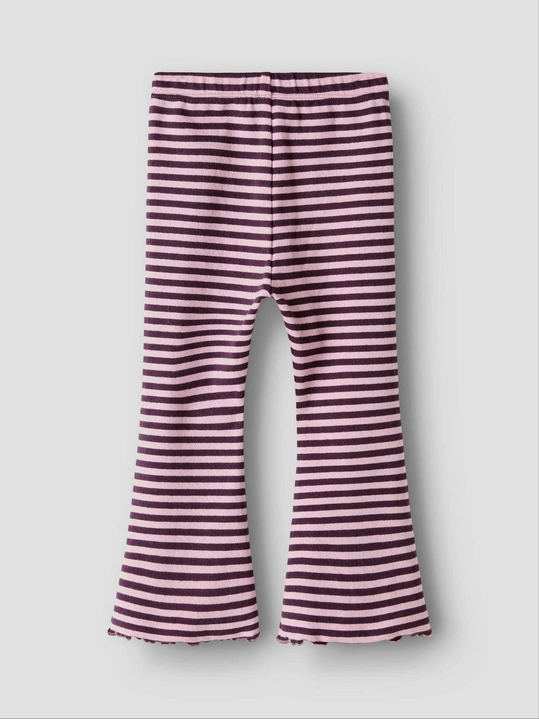 Name It Purple Striped Ribbed Flare Leggings image 3