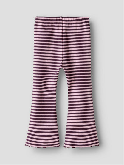 Name It Purple Striped Ribbed Flare Leggings image 3