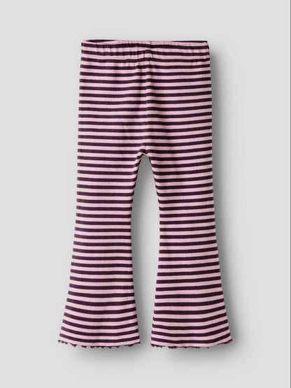 Name It Purple Striped Ribbed Flare Leggings image 4